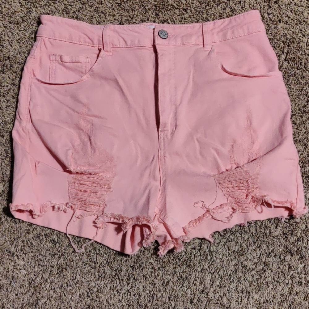 Pink Distressed Women's Shorts